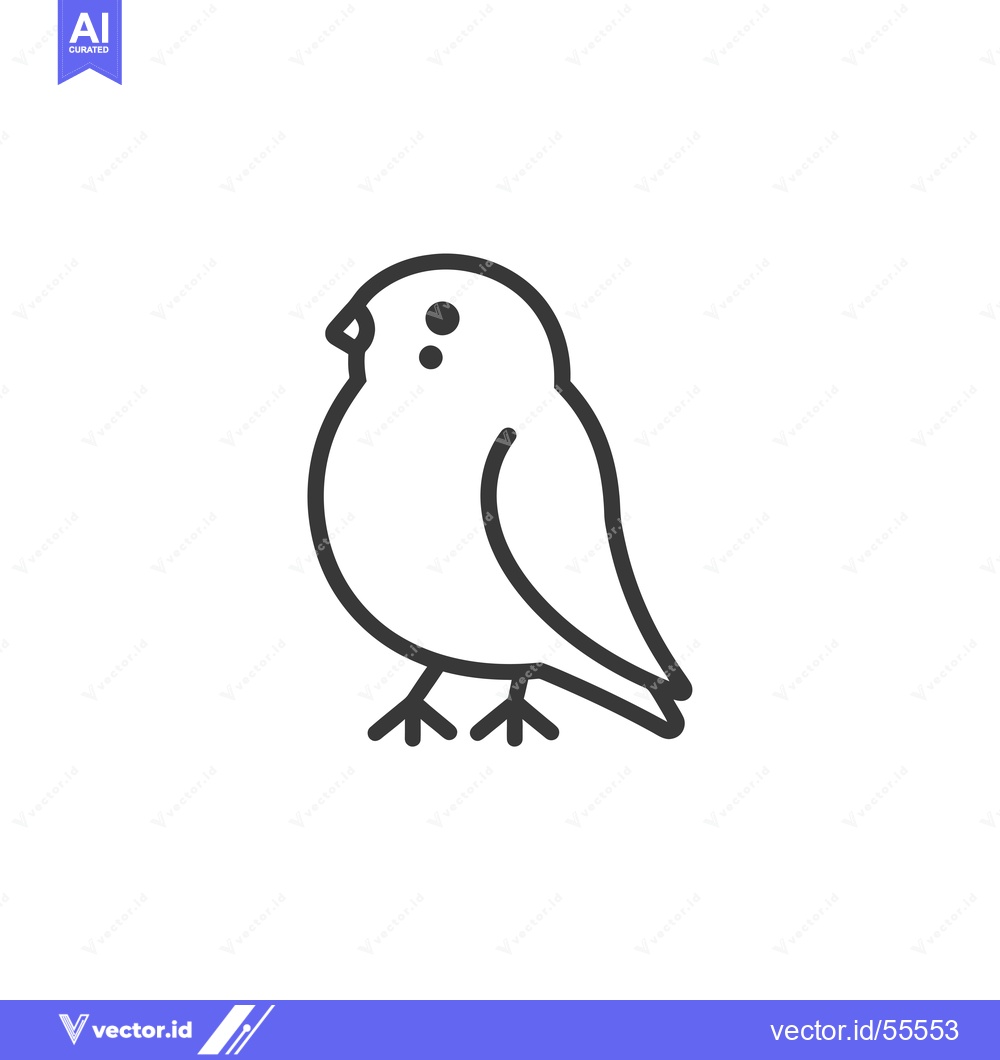 Premium Vector of Line Drawing of a Bird with Two Dots on its Head
