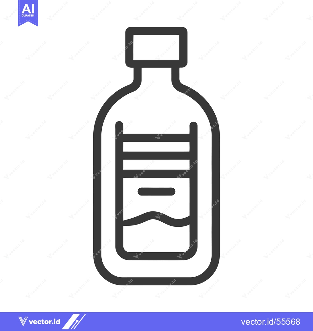 Premium Vector dari Line Drawing of a Bottle with a Liquid Inside