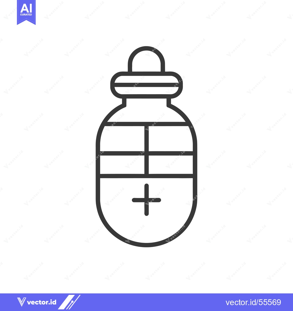 Premium Vector of Line Drawing of a Bottle with a Plus Sign
