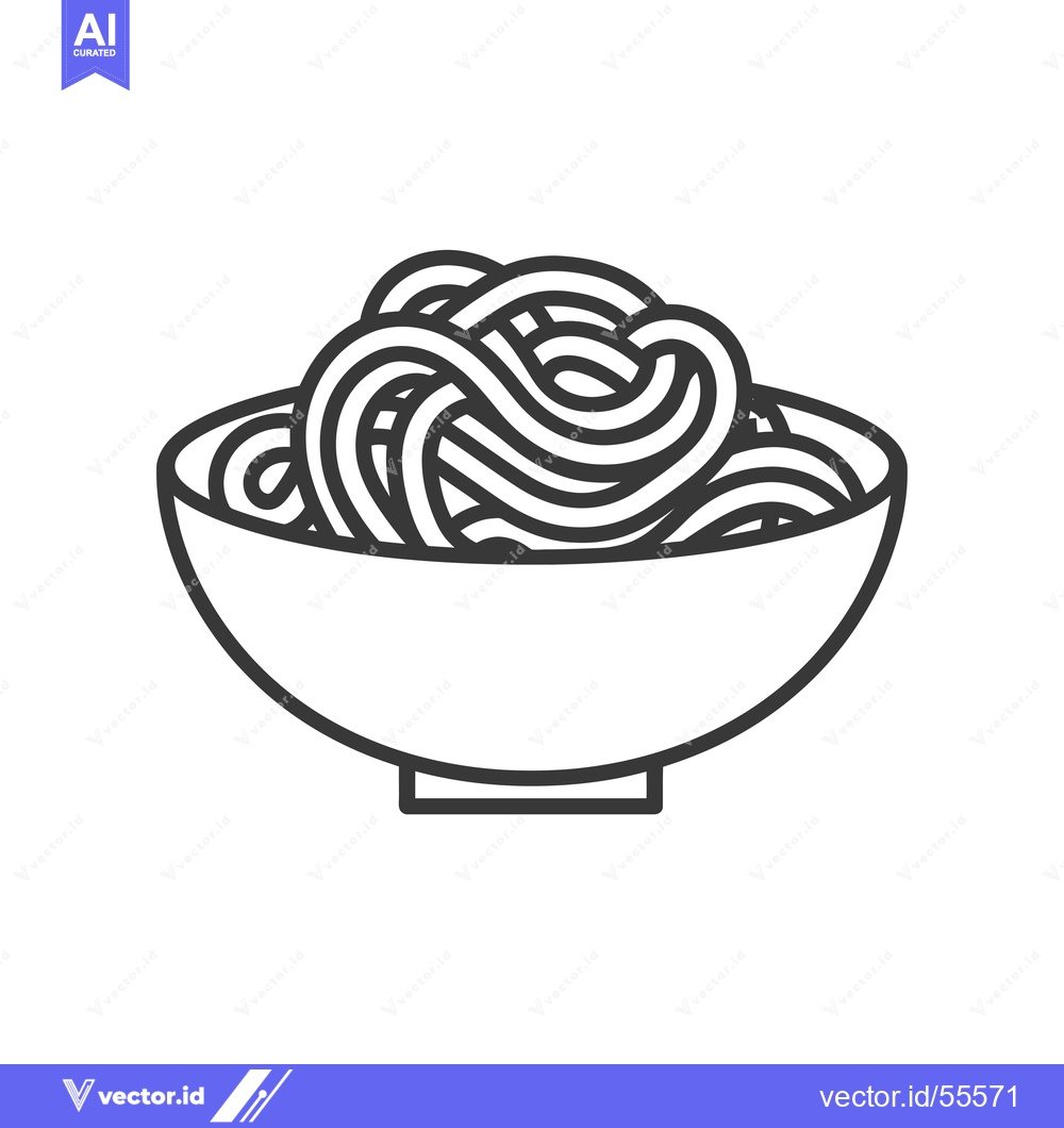 Premium Vector dari Line Drawing of a Bowl of Noodles