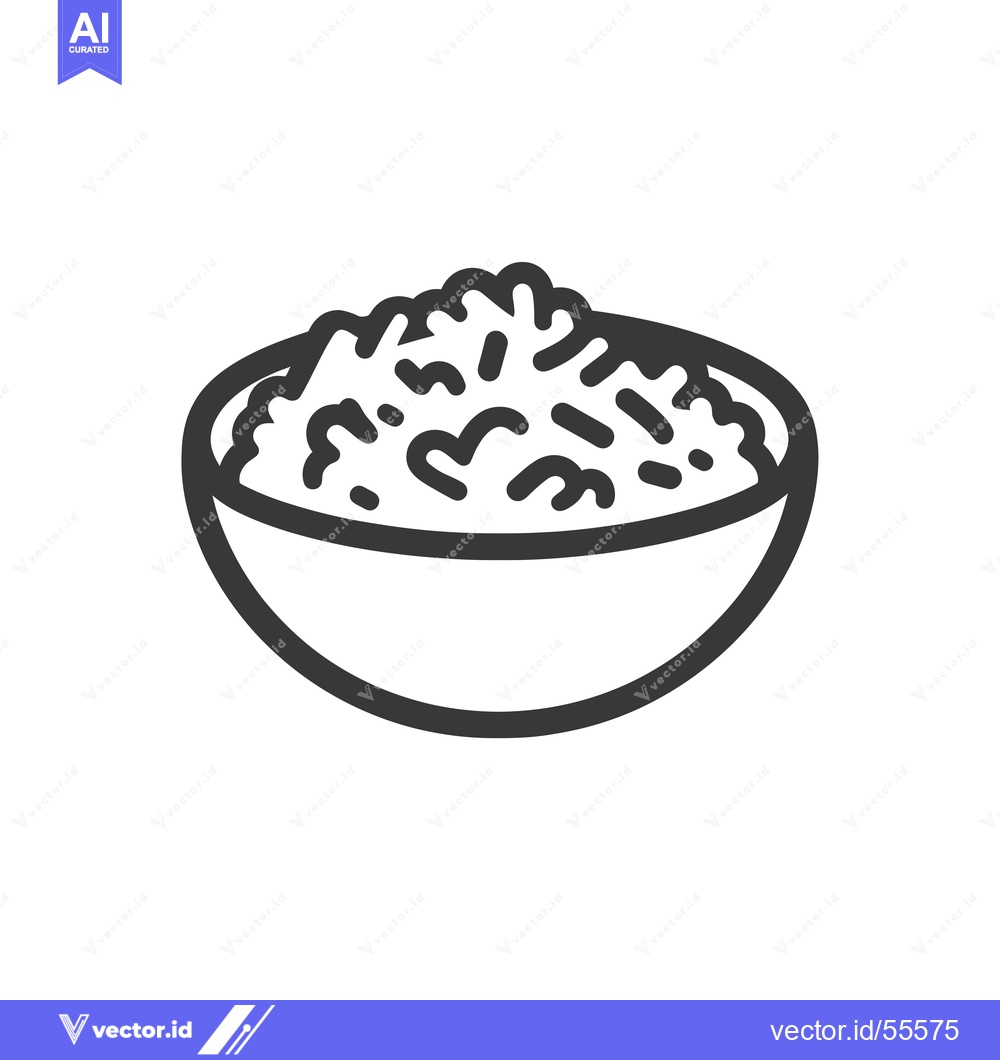 Premium Vector of Line Drawing of a Bowl of Rice