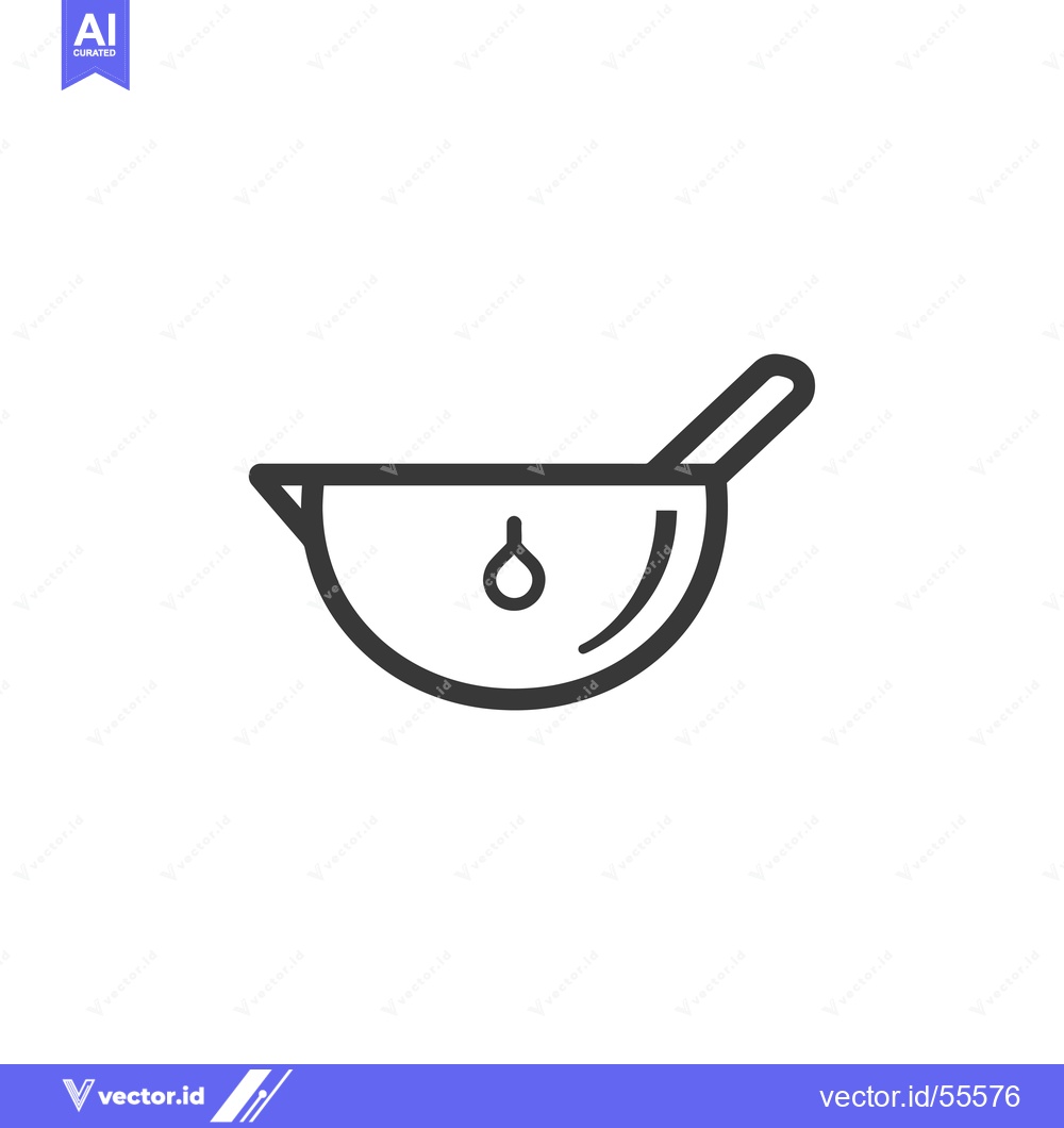 Premium Vector dari Line Drawing of a Bowl with a Ladle
