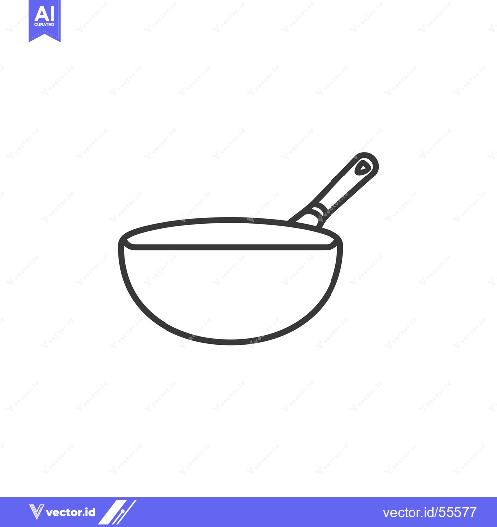 Premium Vector dari Line Drawing of a Bowl with a Spoon