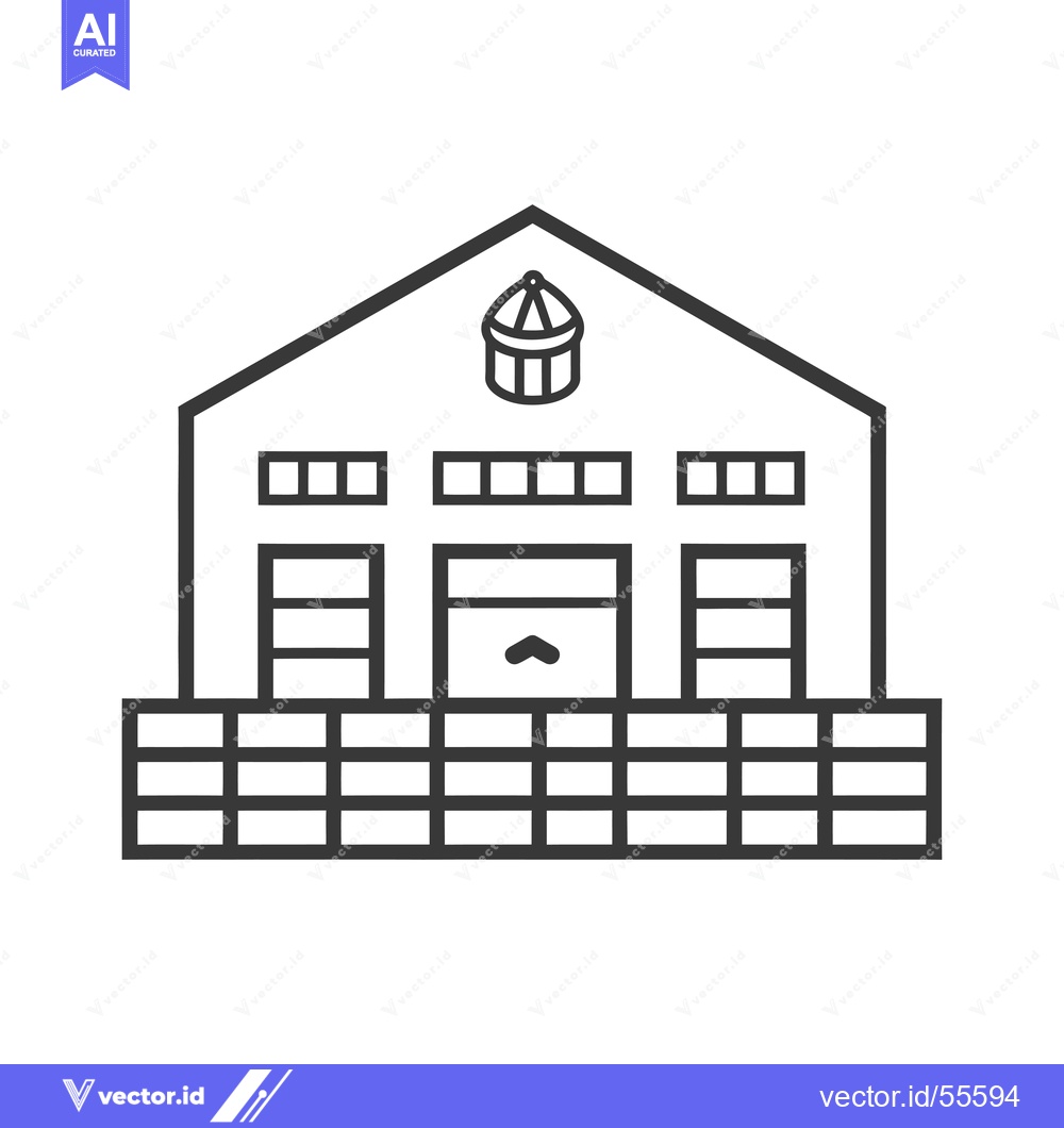 Premium Vector dari Line drawing of a building with a large garage door