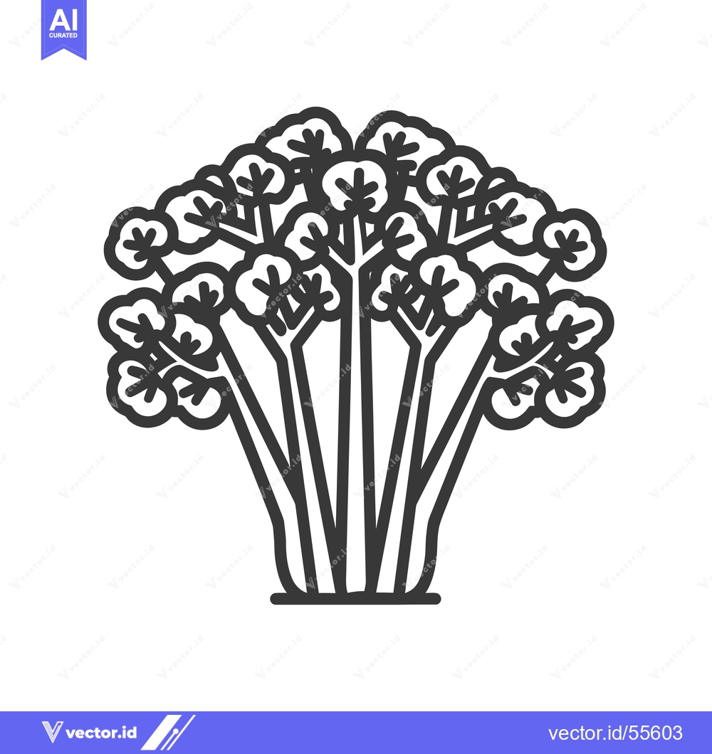 Premium Vector dari Line Drawing of a Bunch of Celery Stalks