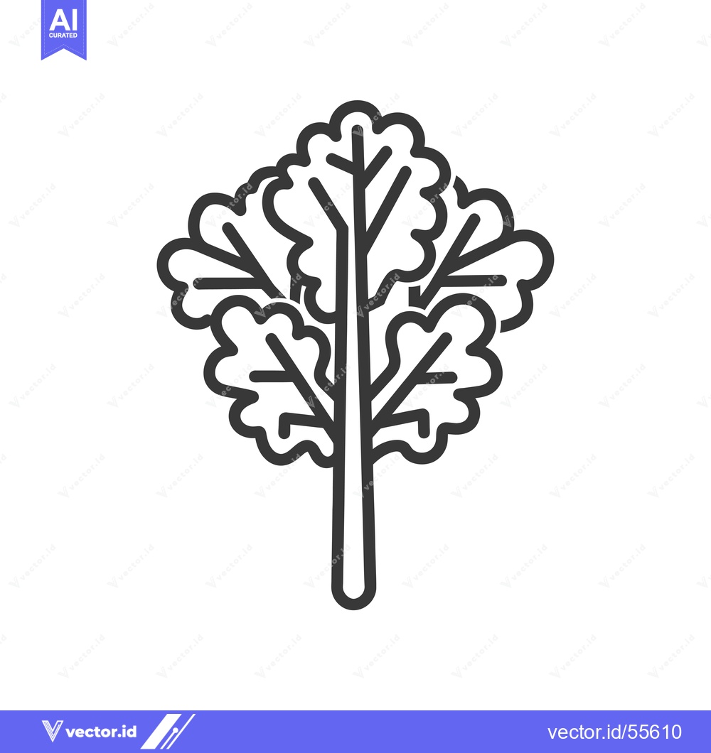 Premium Vector of Line drawing of a bunch of kale leaves