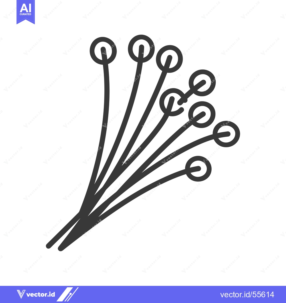 Premium Vector dari Line Drawing of a Bunch of Round-Topped Flowers