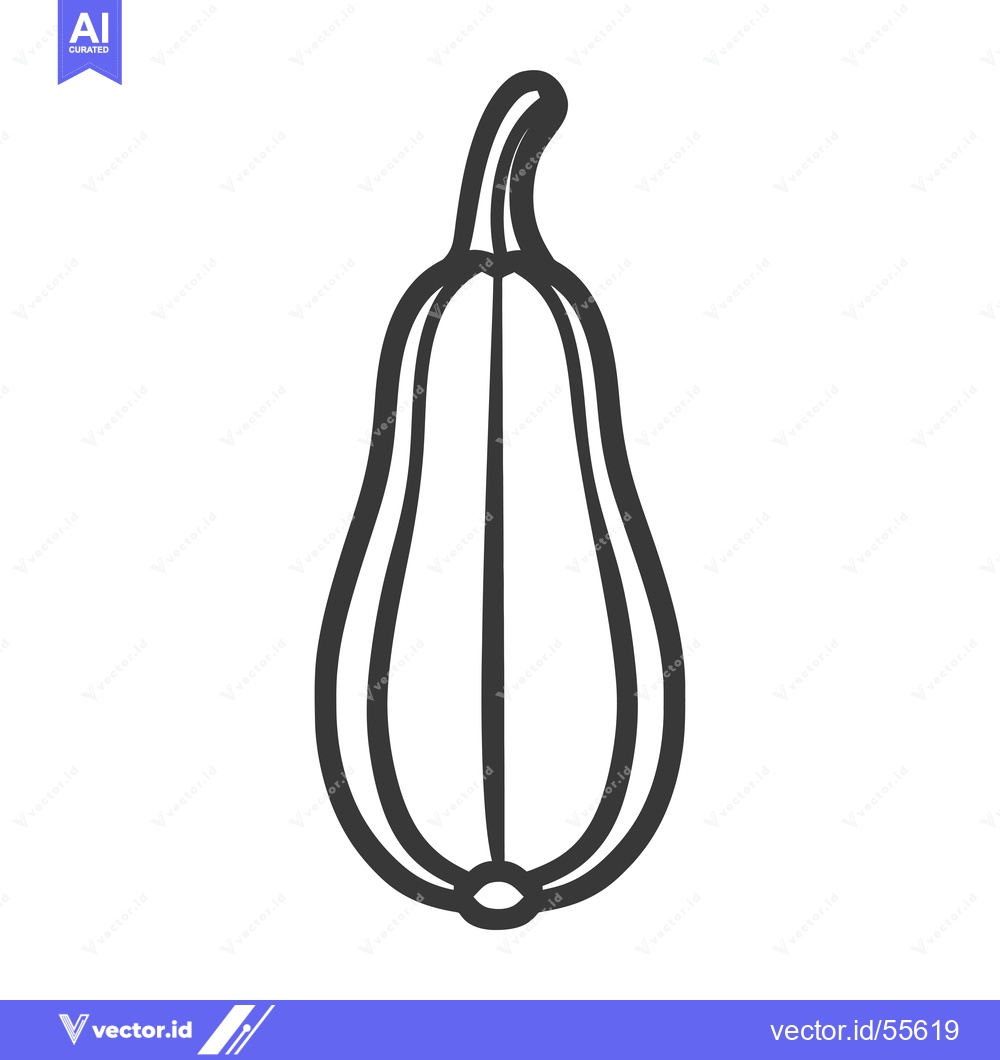 Premium Vector dari Line Drawing of a Butternut Squash