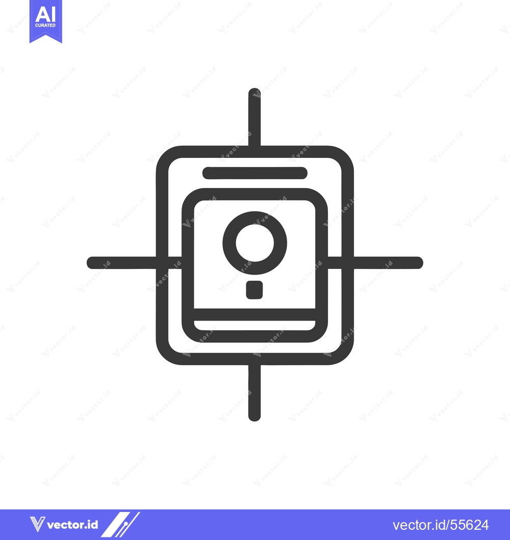 Premium Vector dari Line Drawing of a Camera with a Crosshair Target