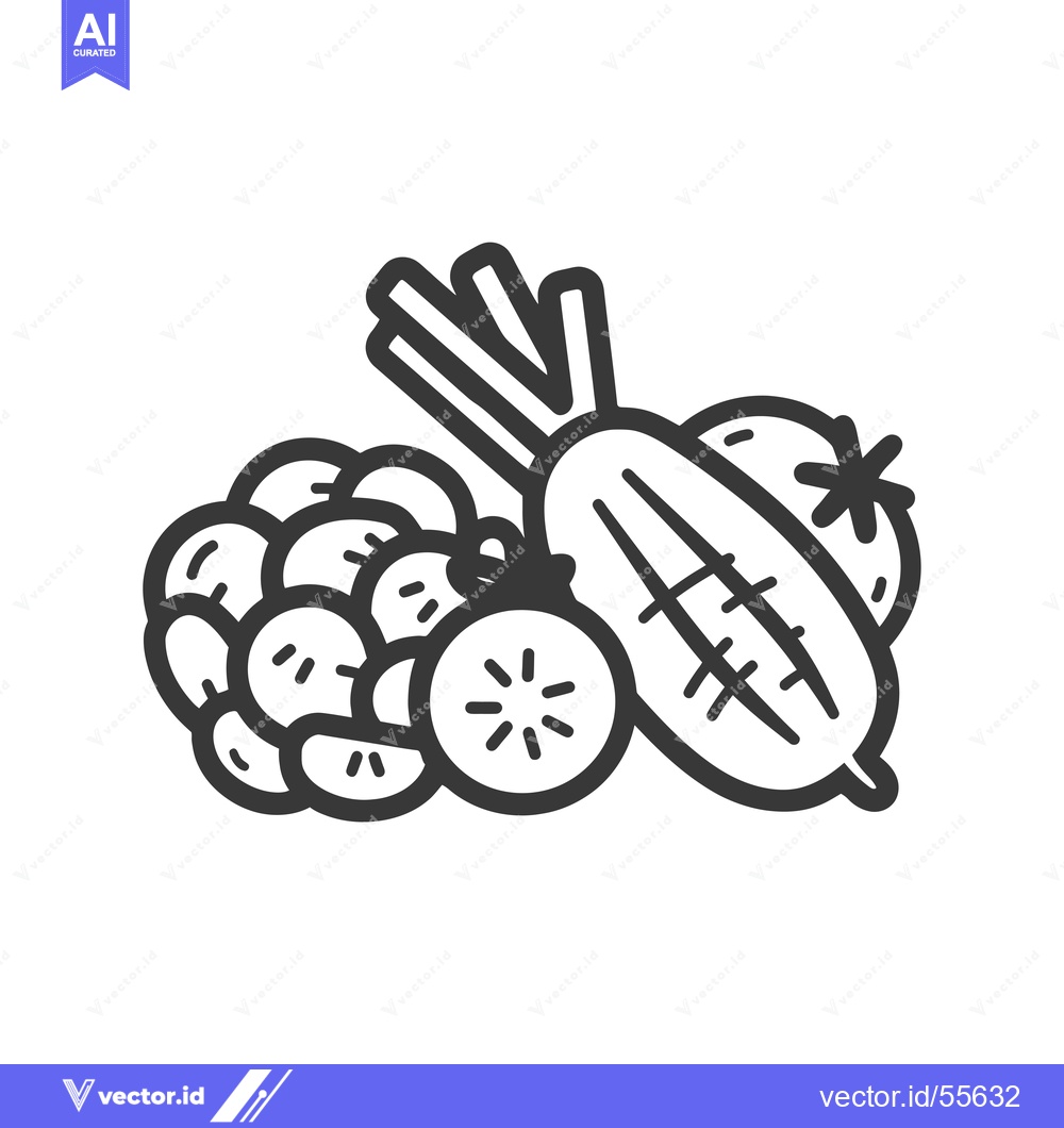 Premium Vector of Line Drawing of a Carrot, Tomato, and Potatoes