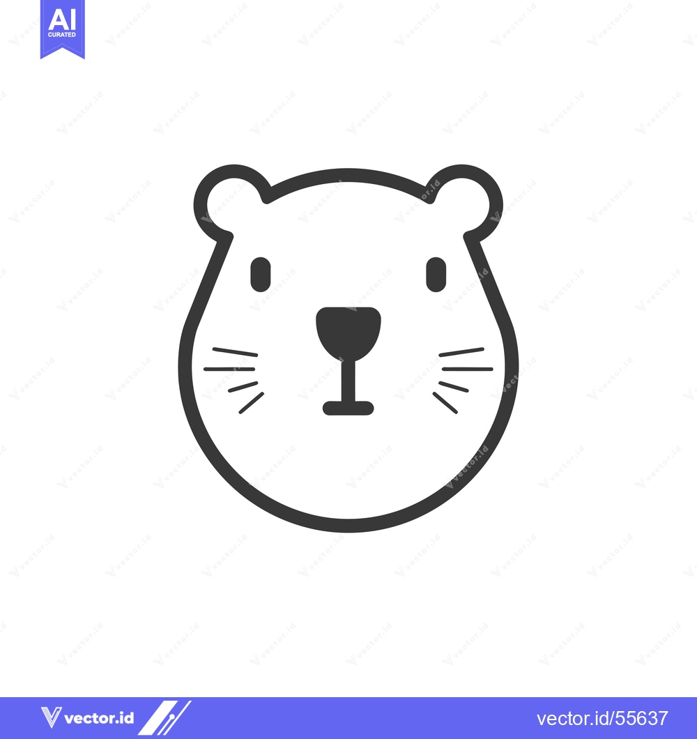 Premium Vector dari Line drawing of a cartoon animal face