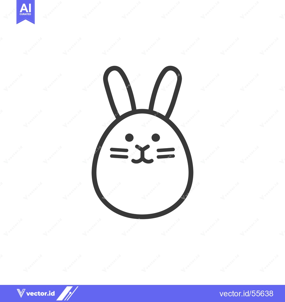 Premium Vector dari Line drawing of a cartoon bunny rabbit face