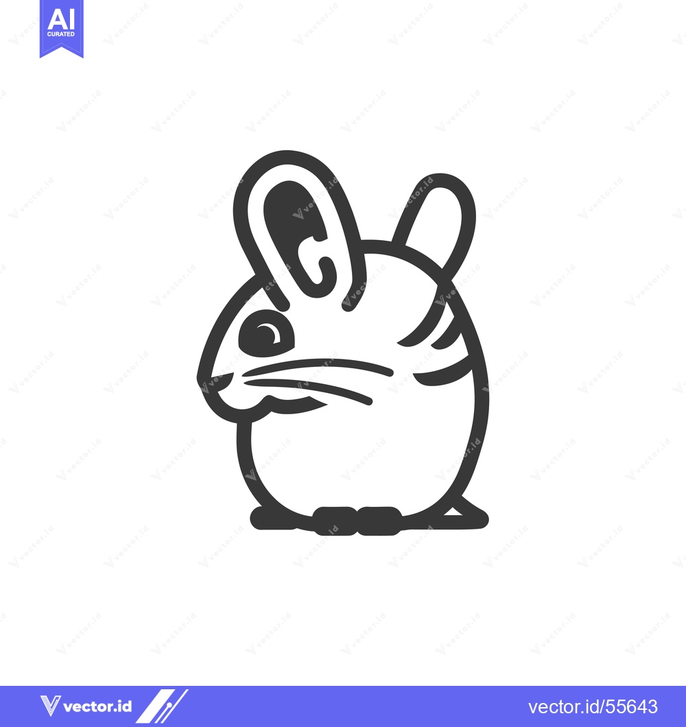 Premium Vector dari Line drawing of a cartoon chinchilla