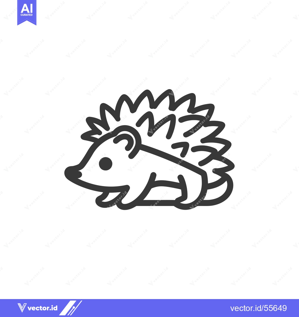 Premium Vector dari Line drawing of a cartoon hedgehog with small ears