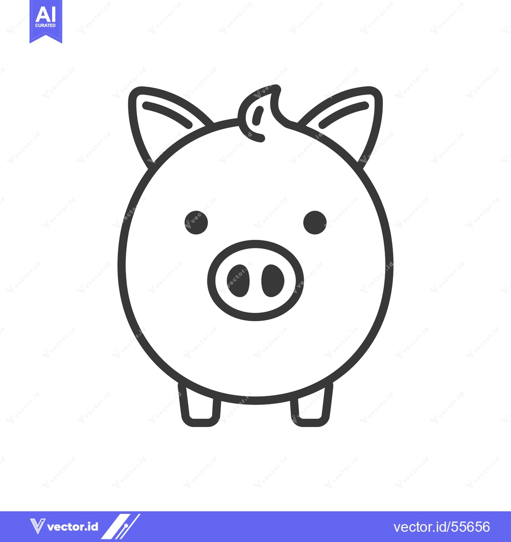 Premium Vector dari Line drawing of a cartoon pig