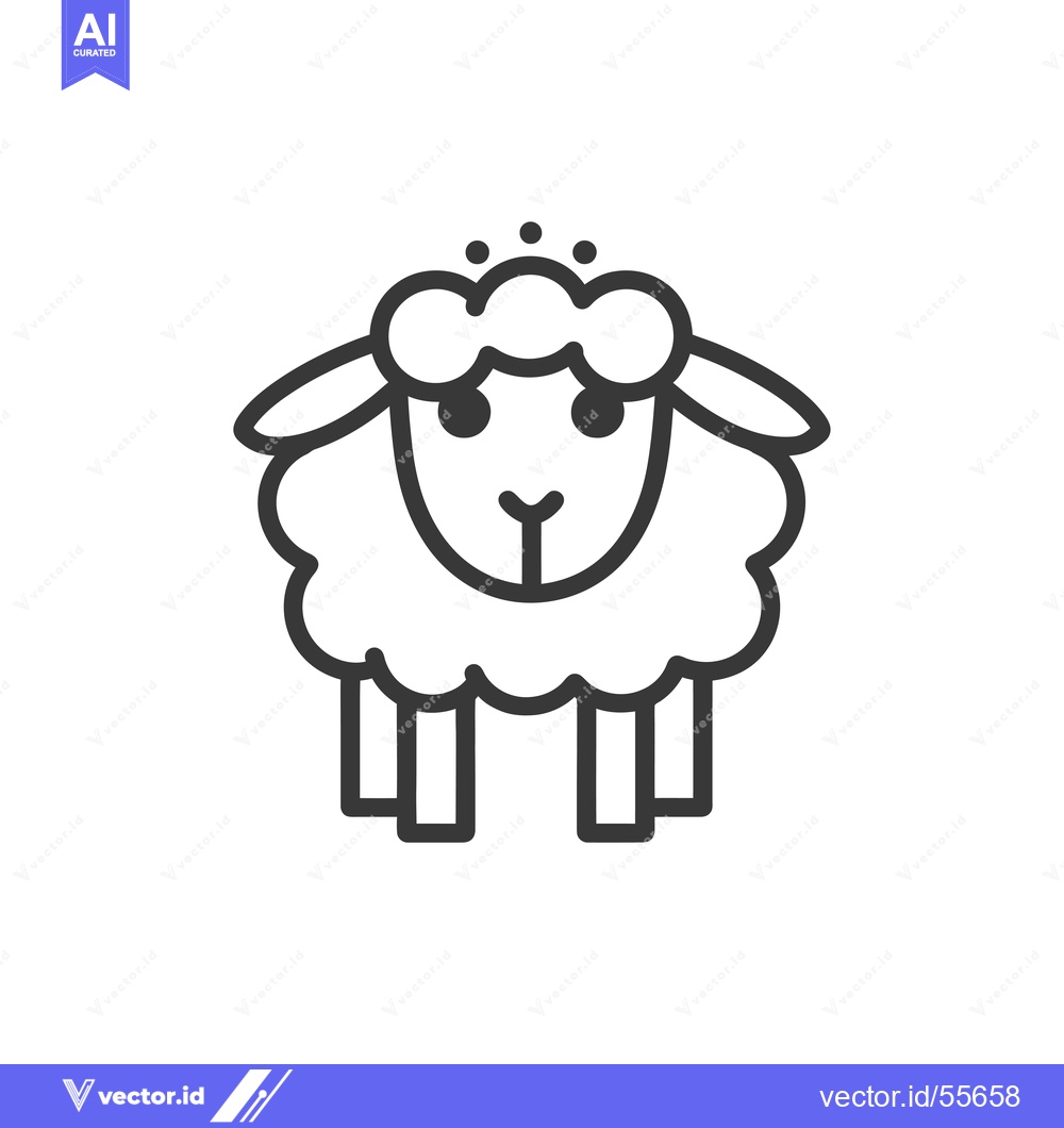 Premium Vector dari Line drawing of a cartoon sheep