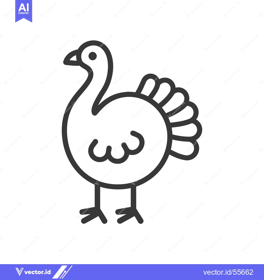 Premium Vector dari Line drawing of a cartoon turkey