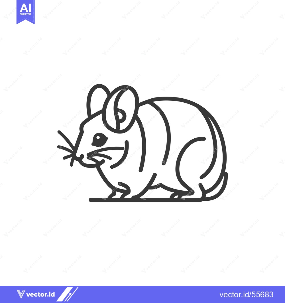 Premium Vector dari Line drawing of a chinchilla standing on all fours
