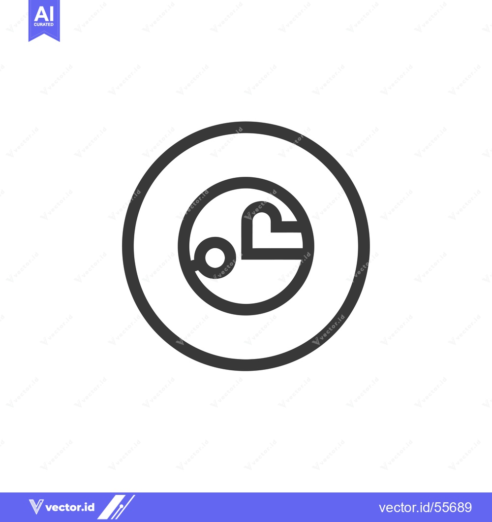 Premium Vector dari Line Drawing of a Circle with a Heart Inside