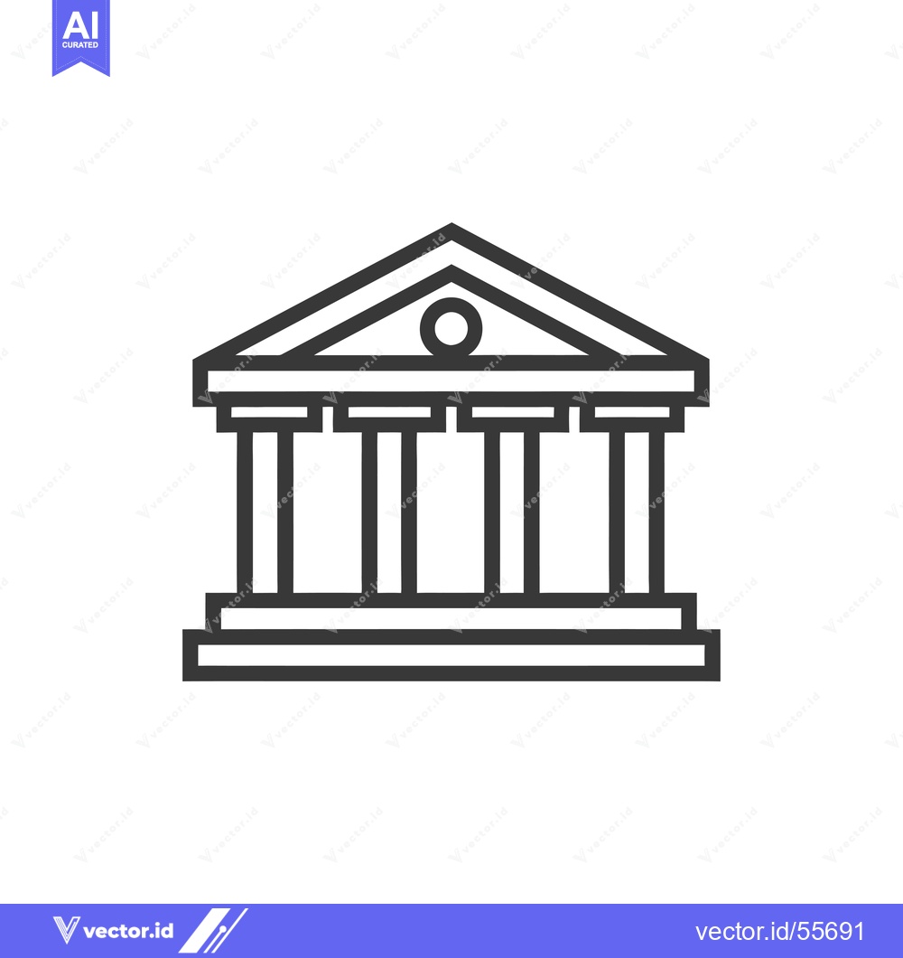 Premium Vector dari Line drawing of a classical building with columns