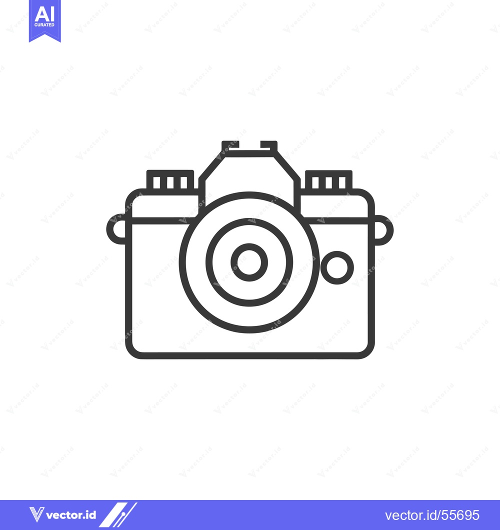 Premium Vector dari Line Drawing of a Classic Camera