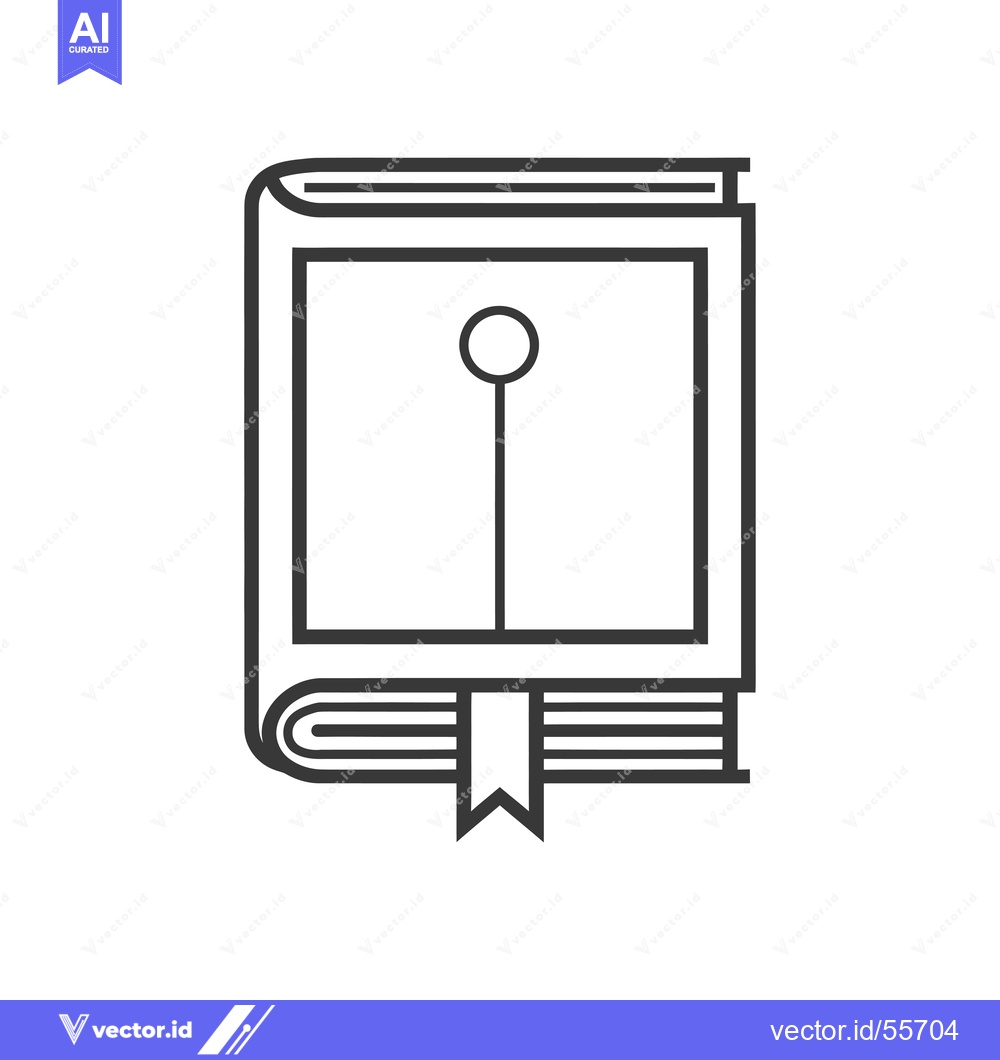 Premium Vector dari Line drawing of a closed book with a bookmark