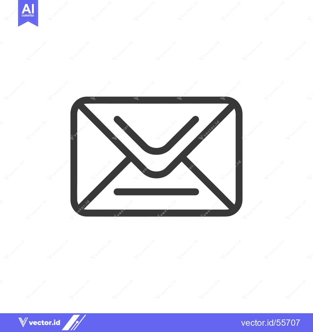 Premium Vector of Line drawing of a closed envelope with a horizontal line