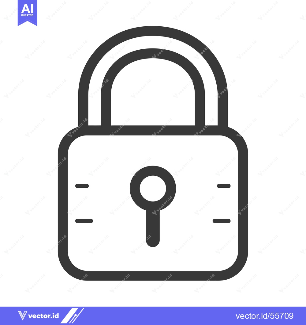Premium Vector dari Line drawing of a closed padlock with a keyhole