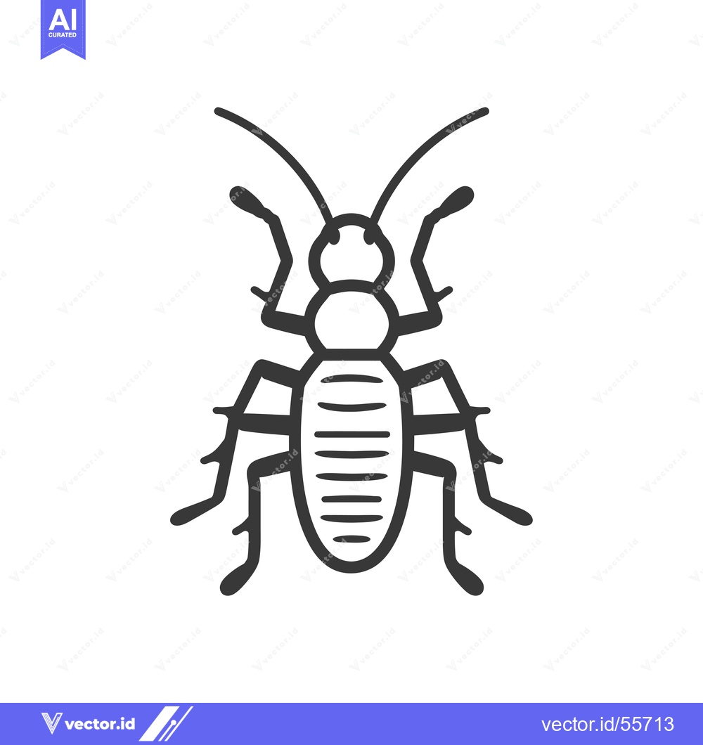 Premium Vector of Line Drawing of a Cockroach with Antennae and Legs