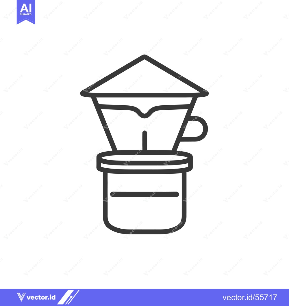 Premium Vector of Line Drawing of a Coffee Dripper and Carafe