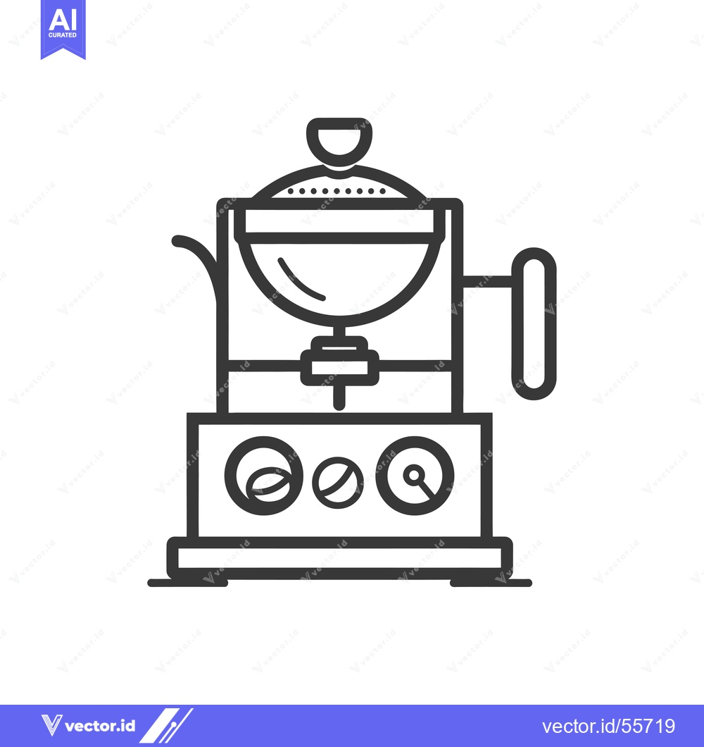 Premium Vector dari Line Drawing of a Coffee Grinder