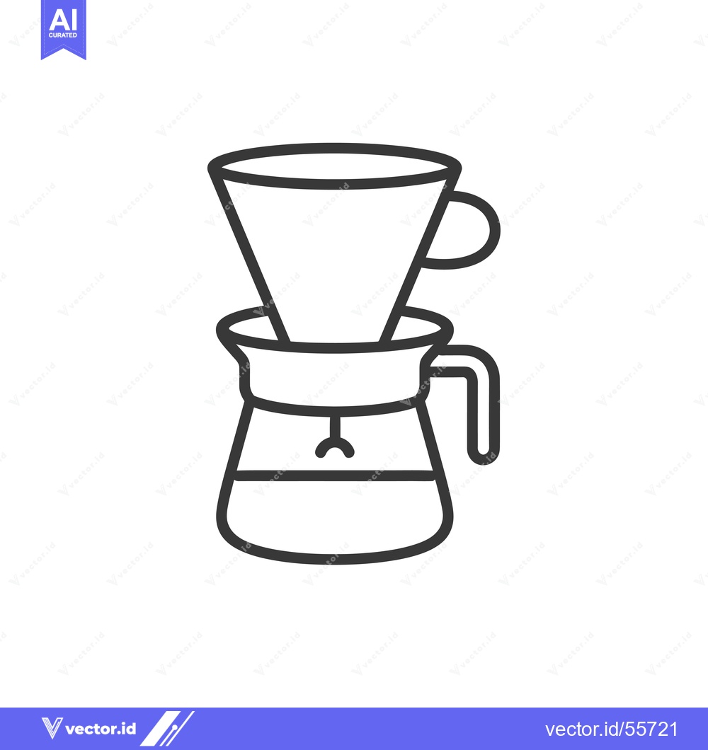 Premium Vector dari Line Drawing of a Coffee Maker with a Filter