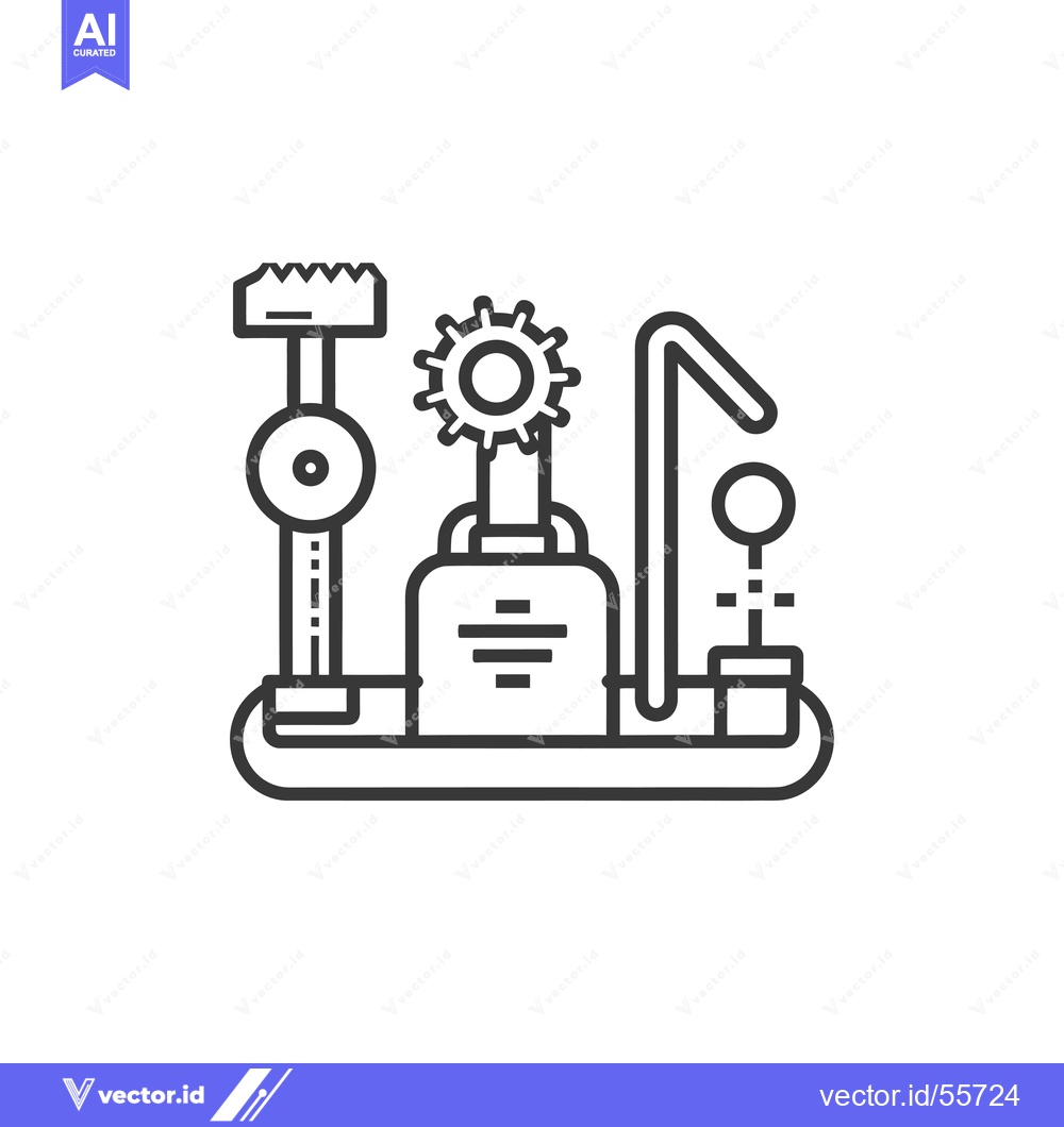 Premium Vector dari Line drawing of a complex machine with various gears and components