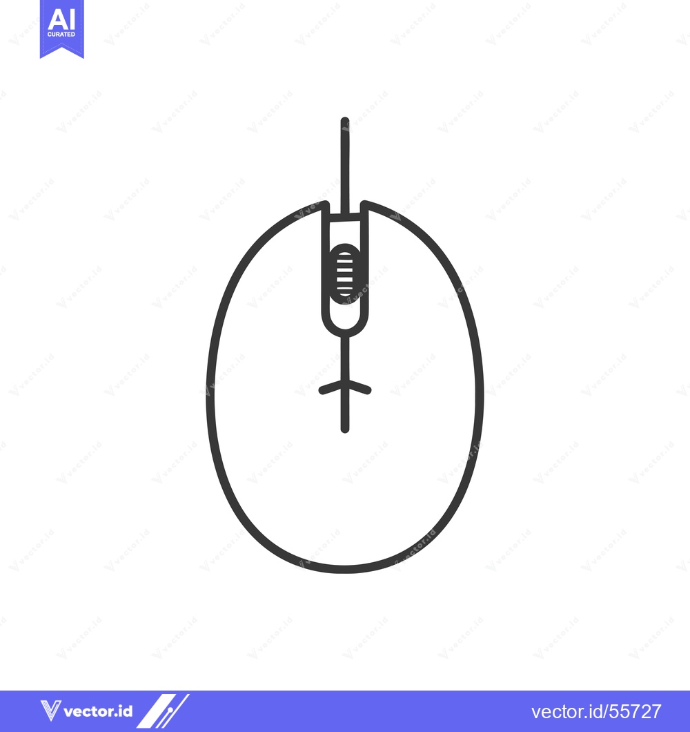 Premium Vector dari Line Drawing of a Computer Mouse