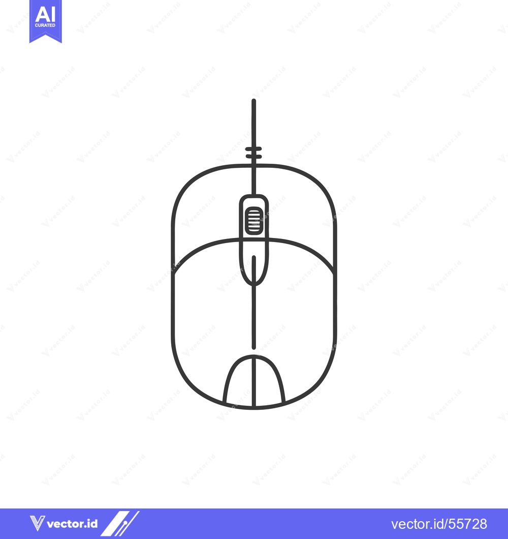 Premium Vector dari Line drawing of a computer mouse