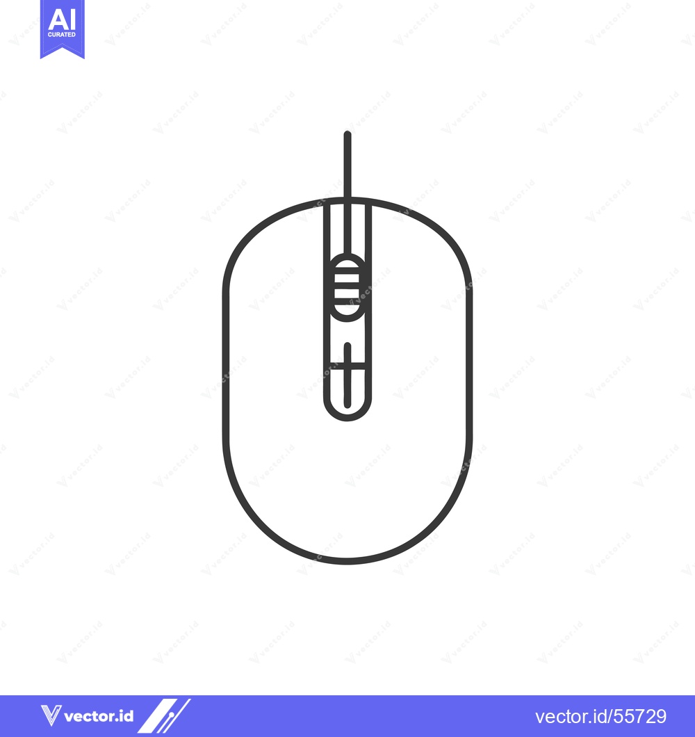Premium Vector dari Line Drawing of a Computer Mouse