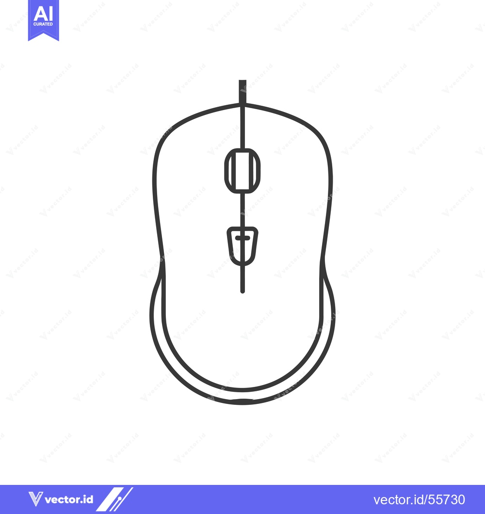 Premium Vector dari Line drawing of a computer mouse with two buttons