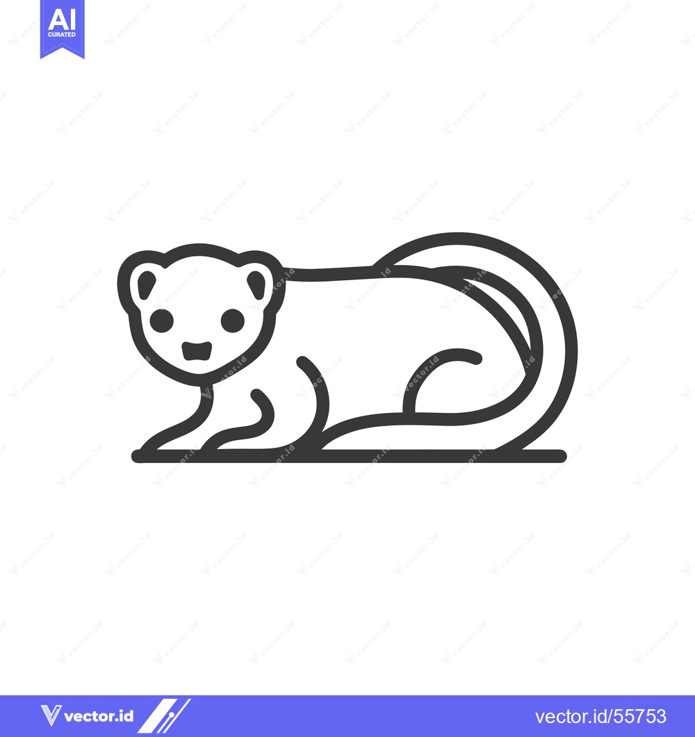 Premium Vector dari Line drawing of a curled-up otter