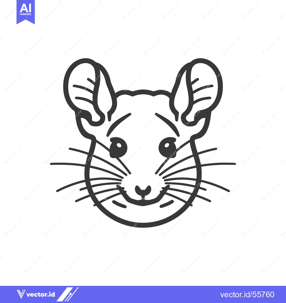 Premium Vector dari Line Drawing of a Cute Chinchilla's Face