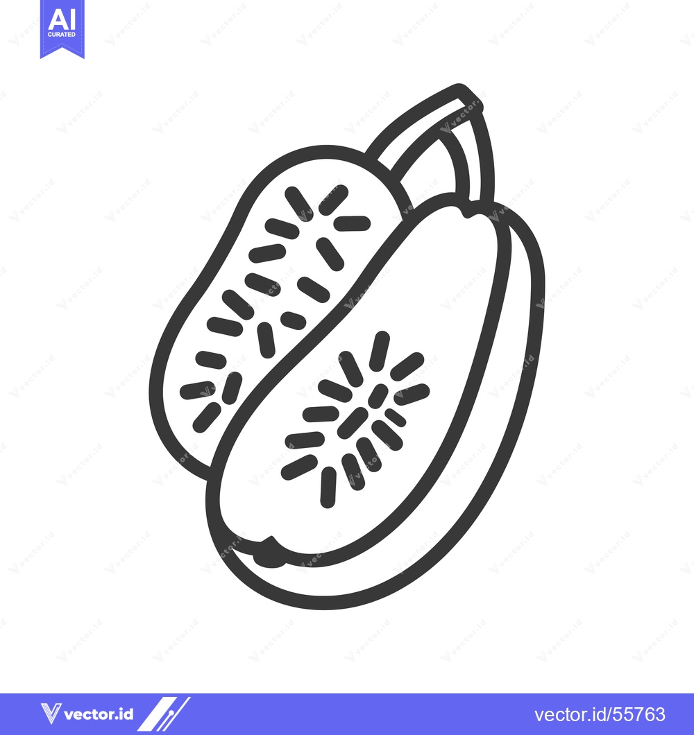 Premium Vector of Line Drawing of a Cut Kiwi Fruit