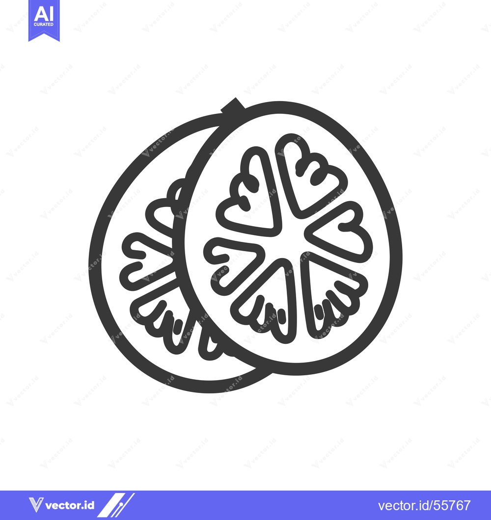 Premium Vector dari Line Drawing of a Cut-Open Orange Slice
