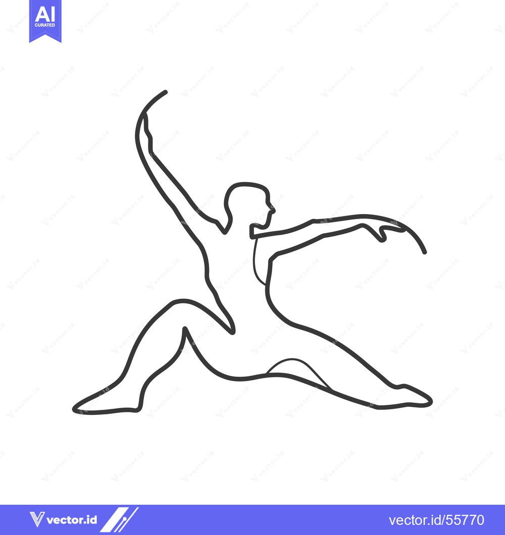 Premium Vector dari Line Drawing of a Dancer in a Split Position