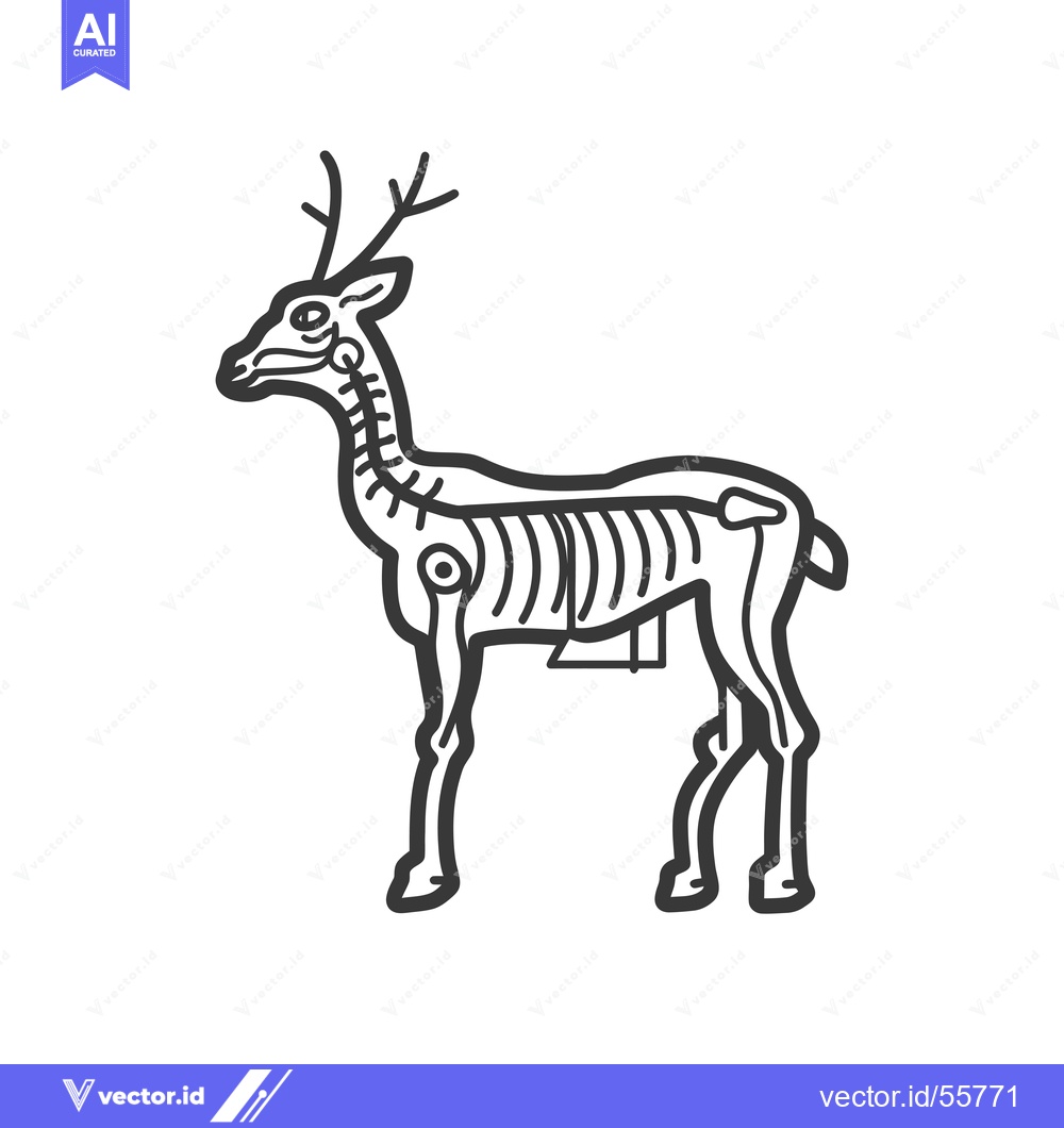 Premium Vector dari Line drawing of a deer's skeletal structure