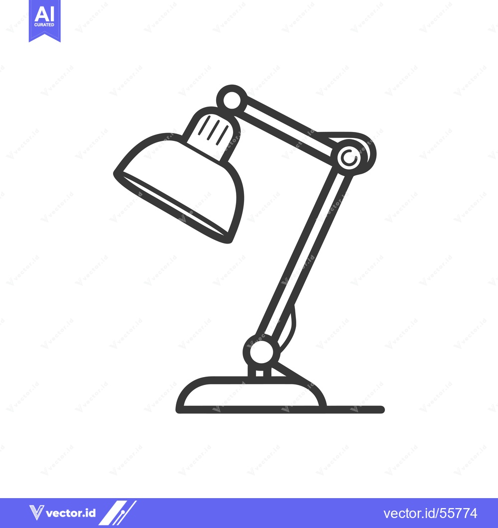 Premium Vector dari Line Drawing of a Desk Lamp