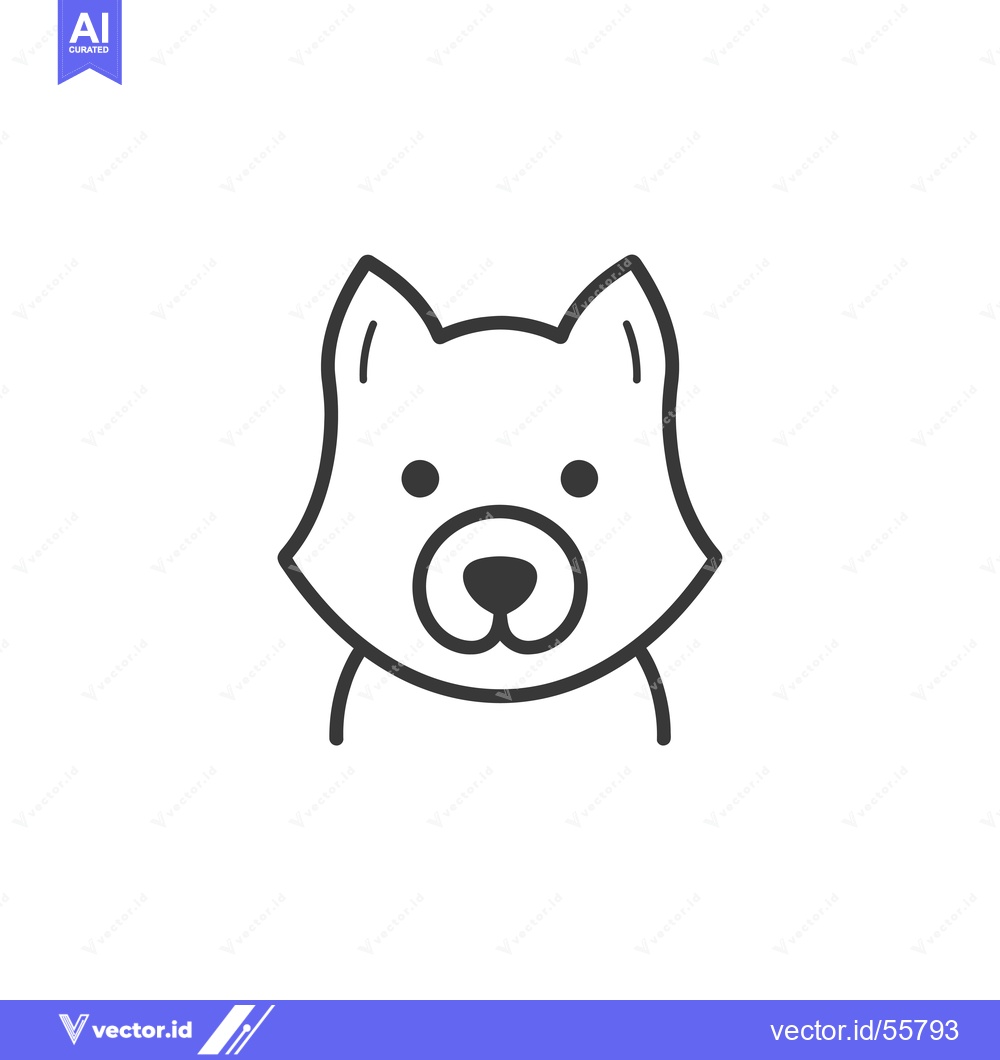 Premium Vector dari Line drawing of a dog's head