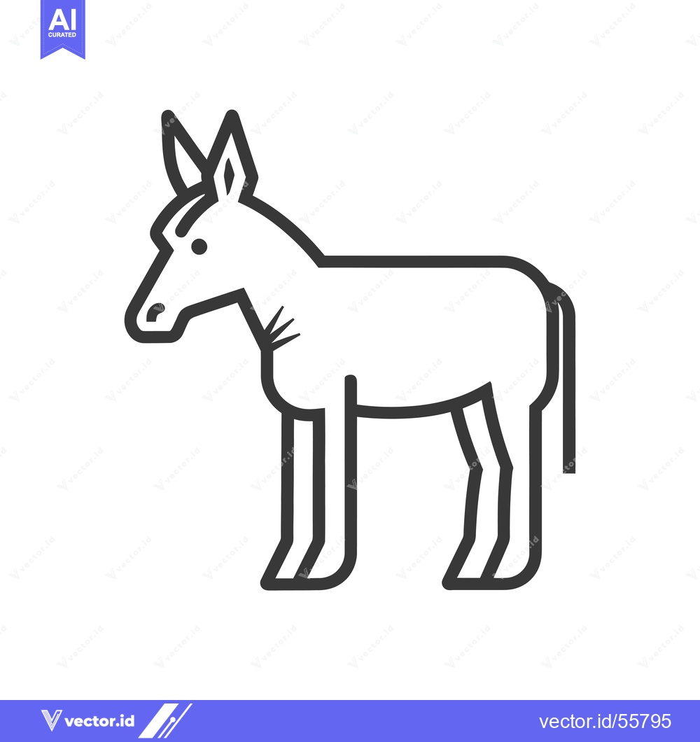 Premium Vector dari Line Drawing of a Donkey