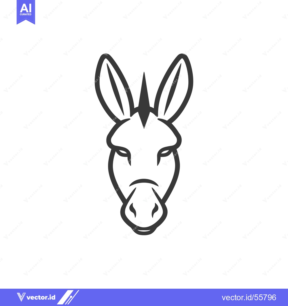Premium Vector dari Line Drawing of a Donkey's Head