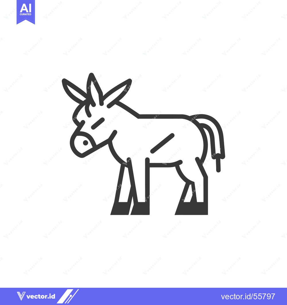 Premium Vector dari Line drawing of a donkey standing on all fours