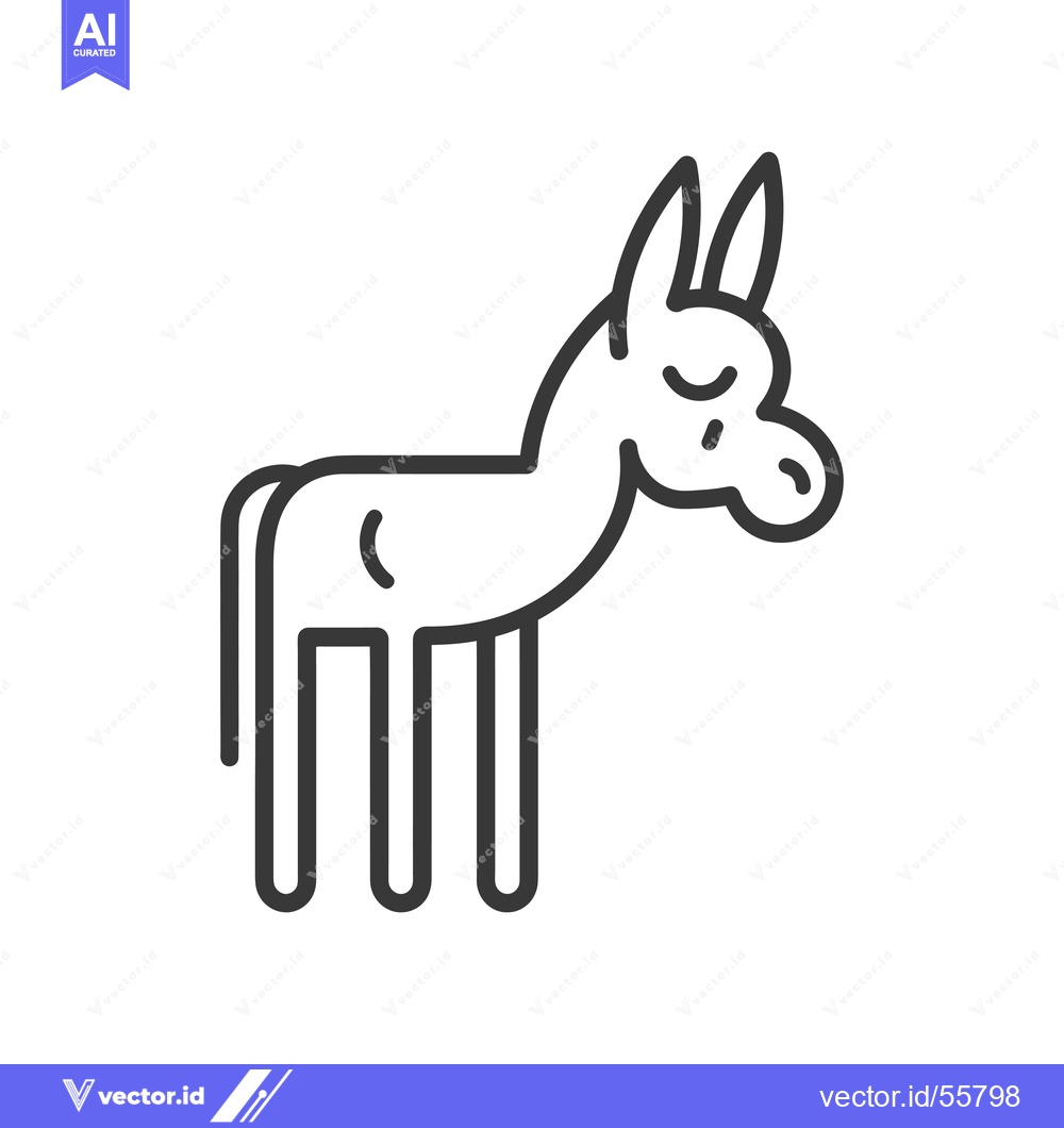 Premium Vector of Line drawing of a donkey with closed eyes