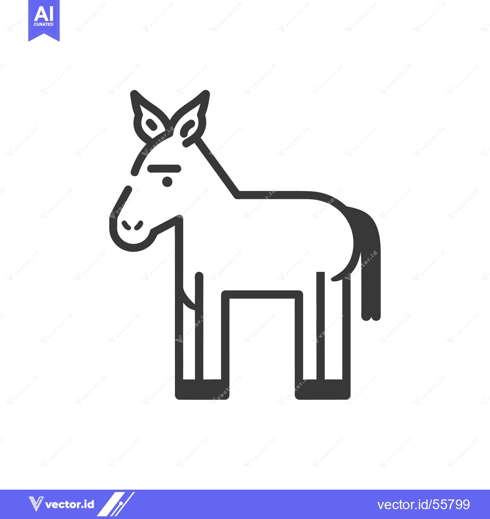 Premium Vector of Line Drawing of a Donkey with Large Ears